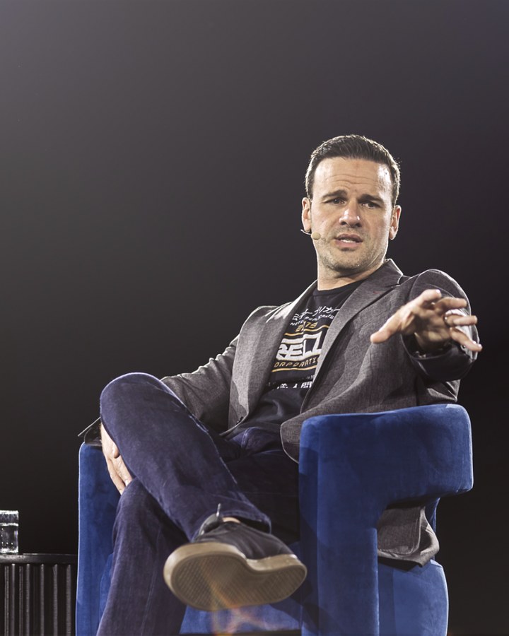 David Lerech, Founder and Principal Consultant of Propulsion Media.ai, on stage at ALL IN Montreal 2025